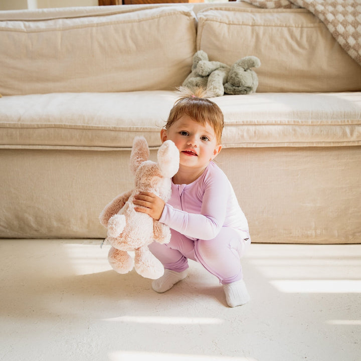 Lilac Bamboo Convertible Zippered Romper Lulush The Label Kids Clothing - Baby & Toddler Sleepwear - CZS-FL-0 Tiny Toes in Dreamland