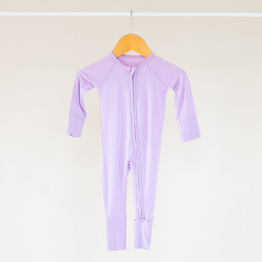 Lilac Bamboo Convertible Zippered Romper Lulush The Label Kids Clothing - Baby & Toddler Sleepwear - CZS-FL-0 Tiny Toes in Dreamland
