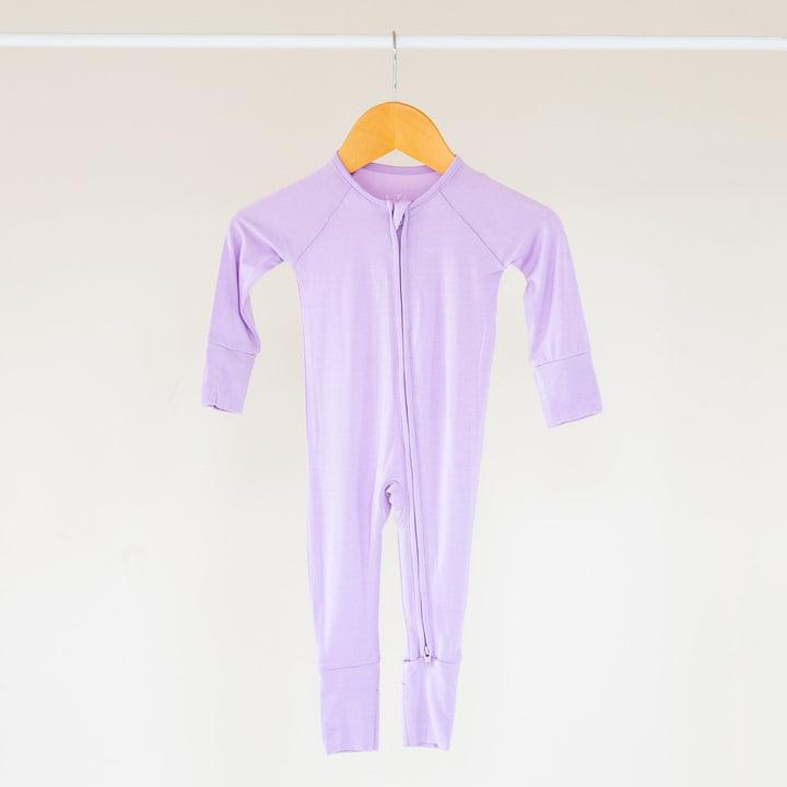 Lilac Bamboo Convertible Zippered Romper Lulush The Label Kids Clothing - Baby & Toddler Sleepwear - CZS-FL-0 Tiny Toes in Dreamland