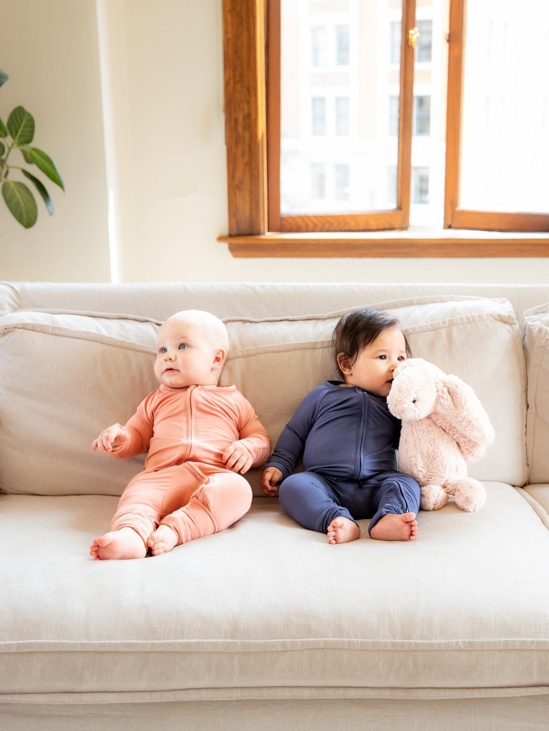 Muted Navy Bamboo Convertible Zippered Romper Lulush The Label Kids Clothing - Baby & Toddler Sleepwear - CZS-BLU-0 Tiny Toes in Dreamland