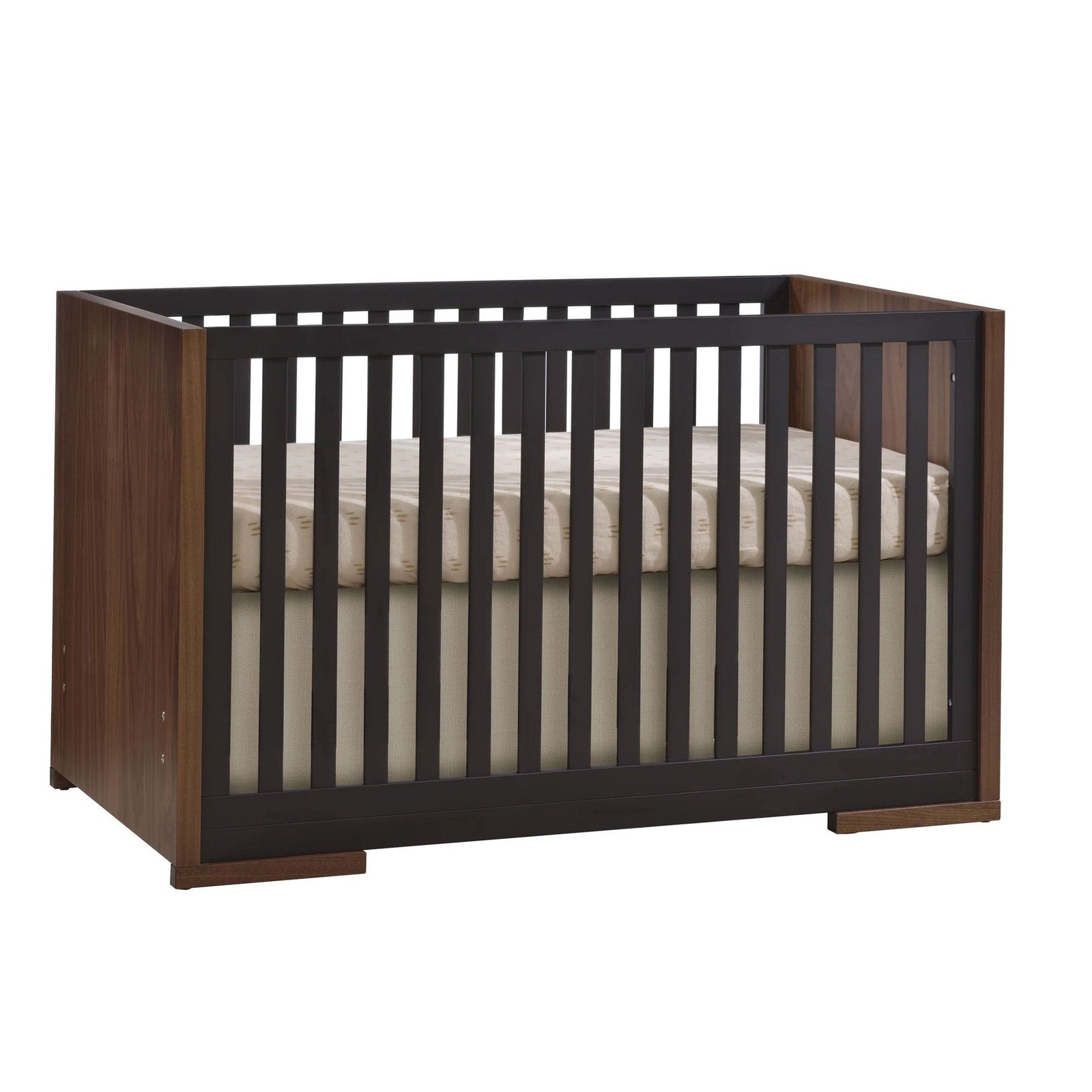 Natart - Aria - Classic Crib and dresser - Walnut and Dusk SET Natart Juvenile - Nursery Furniture Sets - 18003.78-18037.78-18036.78-SET Tiny Toes in Dreamland