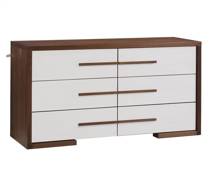 Natart - Aria - Classic Crib and dresser - Walnut and Linen SET Natart Juvenile - Nursery Furniture Sets - 18003.77-18036.77-18037.77-SET Tiny Toes in Dreamland