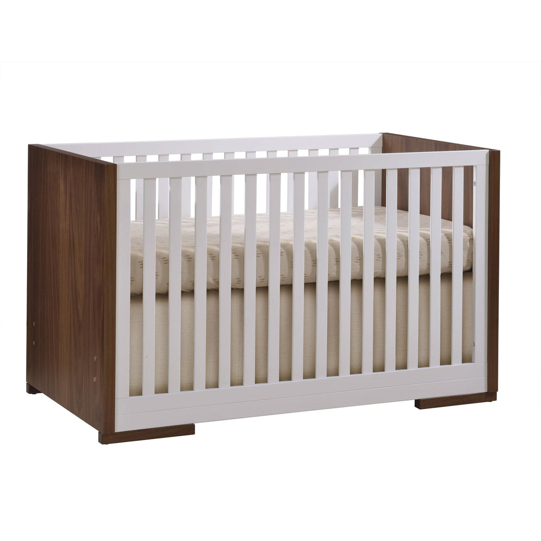 Natart - Aria - Classic Crib and dresser - Walnut and Linen SET Natart Juvenile - Nursery Furniture Sets - 18003.77-18036.77-18037.77-SET Tiny Toes in Dreamland