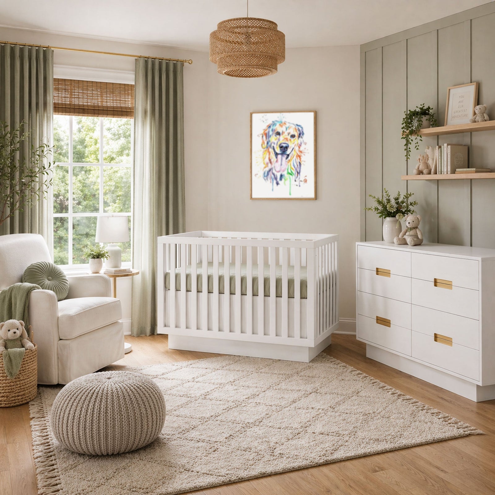 Natart - Como - Classic crib and dresser SETs Natart Juvenile - Nursery Furniture Sets - 14002.70-14048.70-SET Tiny Toes in Dreamland