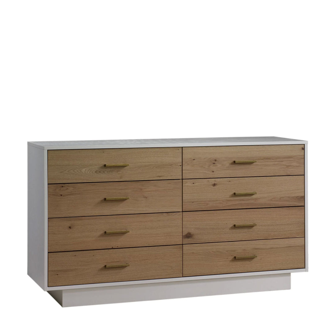 Natart - Como Naturale – Double Dresser 52" (8 drawers) - White/Rustic Oak Natart Juvenile - Baby and Kids Dressers - 14036.58 Tiny Toes in Dreamland