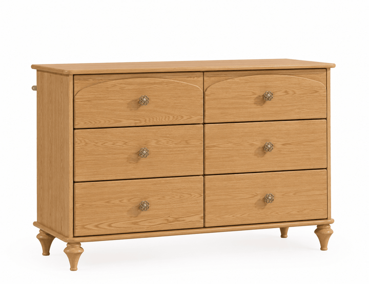 Natart - Greta Double Dresser 54" - Wheat Natart Juvenile - Baby and Kids Dressers - 16036.10 Tiny Toes in Dreamland