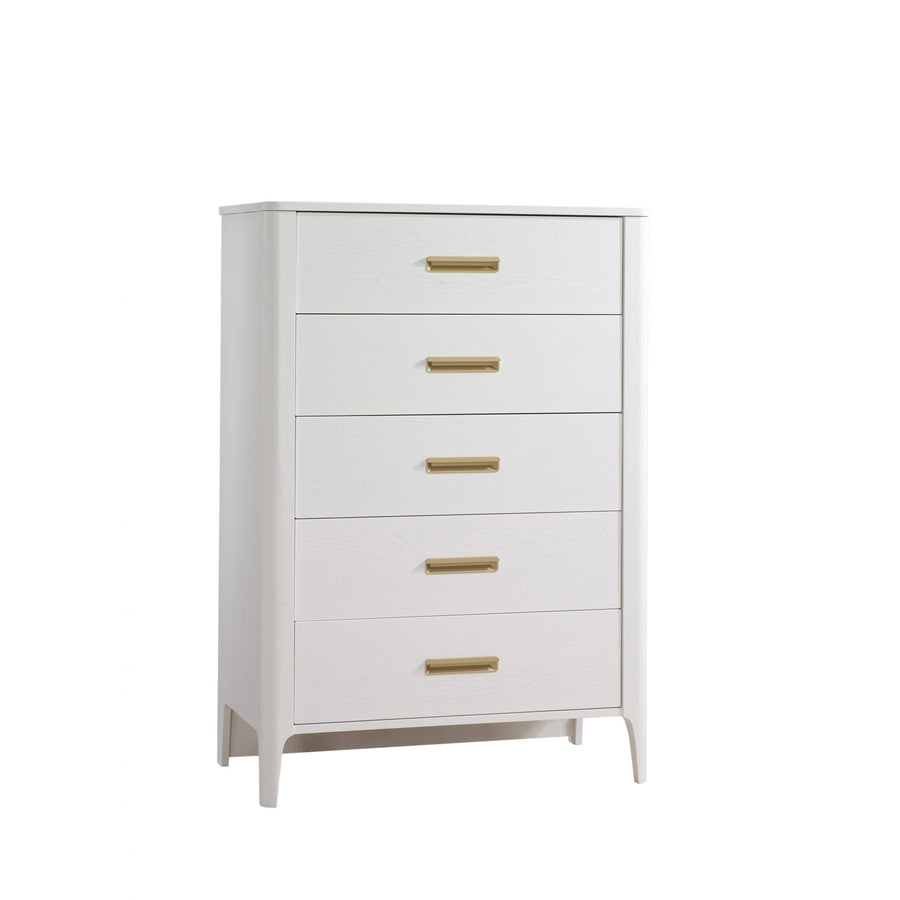 Natart Juvenile - Palo 5 Drawer Tall Chest - White Natart Juvenile - Baby and Kids Dressers - 13035 - 70 Tiny Toes in Dreamland