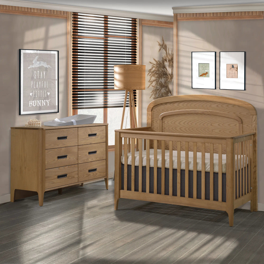 Natart Juvenile - Palo Double dresser 56’’ - Natural Wheat Natart Juvenile - Baby and Kids Dressers - 13036 - 10 Tiny Toes in Dreamland