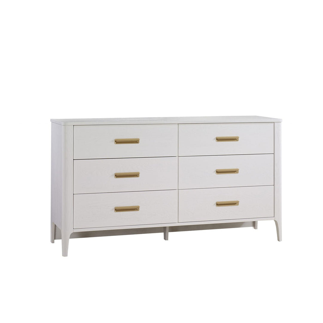 Natart Juvenile - Palo Double dresser 56’’ - White Natart Juvenile - Baby and Kids Dressers - 13036 - 70 Tiny Toes in Dreamland