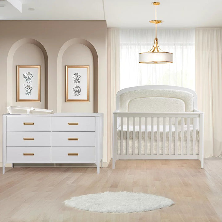 Natart Juvenile - Palo King Dresser 65’’ - White Natart Juvenile - Baby and Kids Dressers - 13046 - 70 Tiny Toes in Dreamland