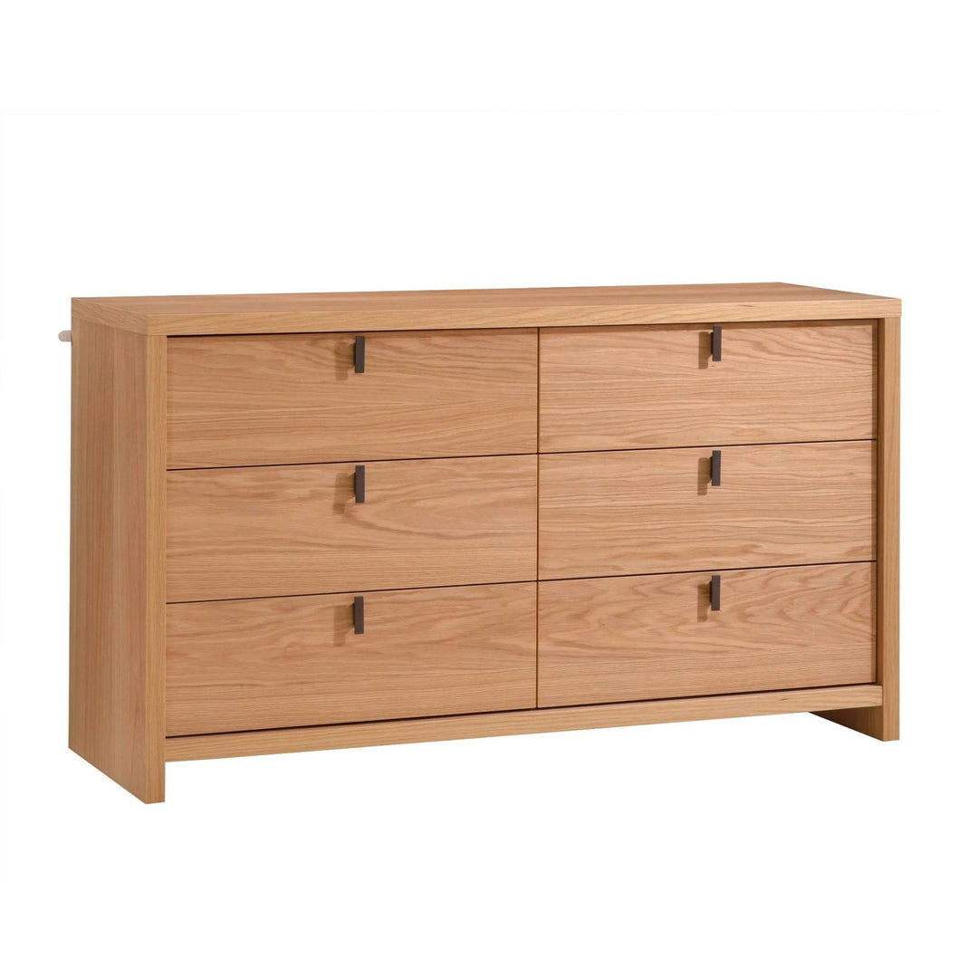 Natart - Linea - Oak and Black - Double dresser Natart Juvenile - Baby and Kids Dressers - 19036.63 Tiny Toes in Dreamland