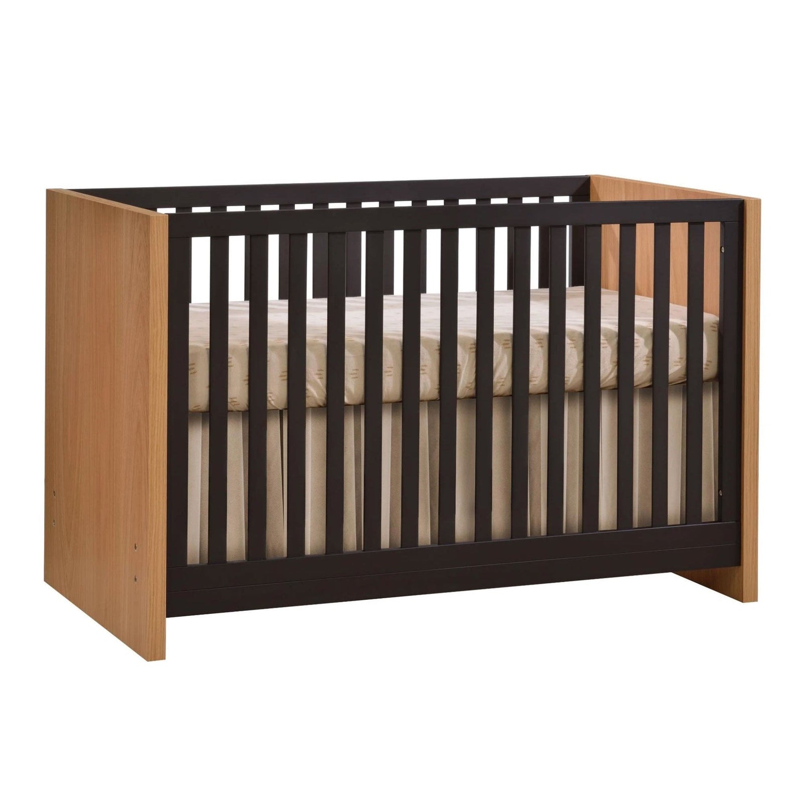 Natart - Linea - Oak and Black - Standard Crib Natart Juvenile - Convertible Crib - 19003.62 Tiny Toes in Dreamland