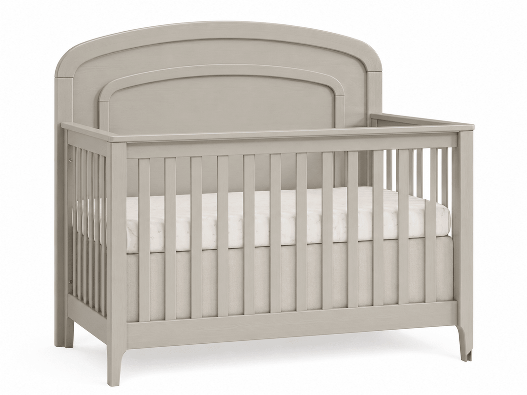 Natart - Palo “5 - in - 1” Convertible Crib with arched molding Natart Juvenile - Convertible Crib - 13003.34 Tiny Toes in Dreamland