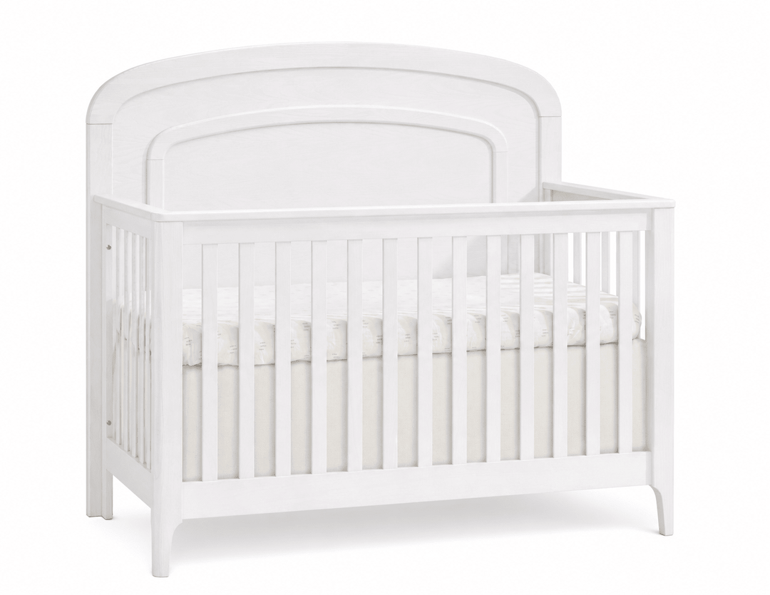 Natart - Palo “5 - in - 1” Convertible Crib with arched molding Natart Juvenile - Convertible Crib - 13003.70 Tiny Toes in Dreamland