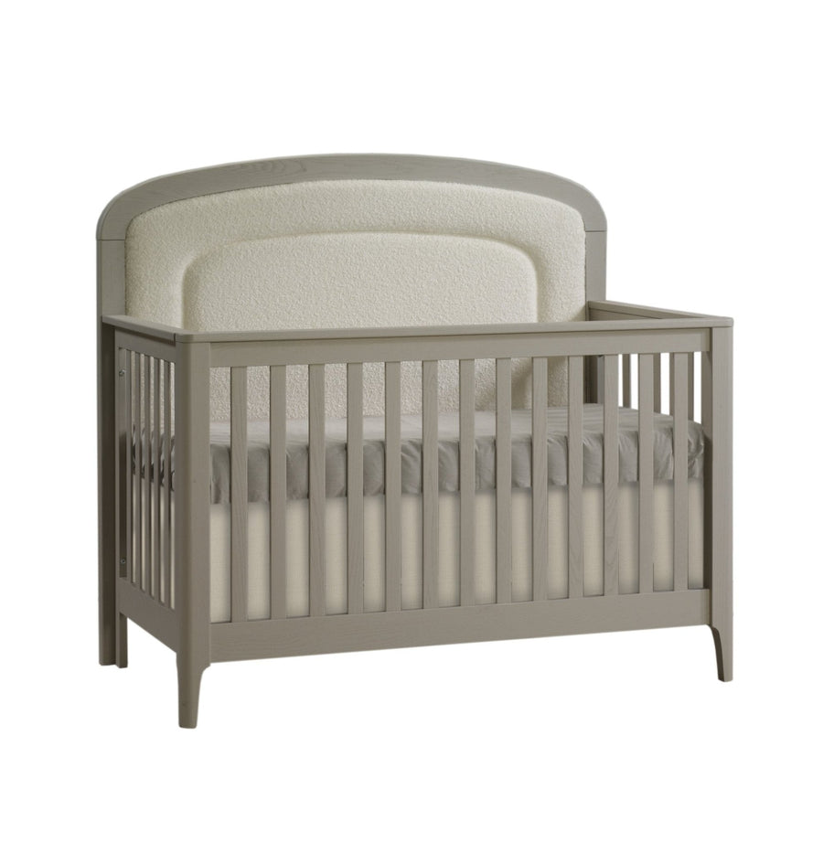 Natart - Palo “5 - in - 1” Convertible Crib with Bouclé Beige Upholstered headboard panel - Dove Natart Juvenile - Convertible Crib - 13005P82 - 34 Tiny Toes in Dreamland