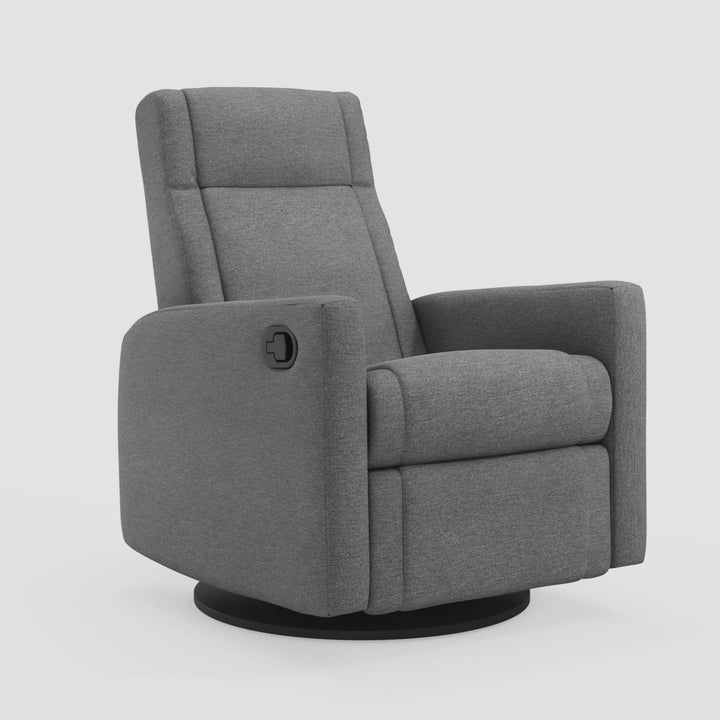 Jaymar BB - Nelly 521/525 Upholstered Swivel Glider &amp; Recliner with Footrest - Nexus Charcoal