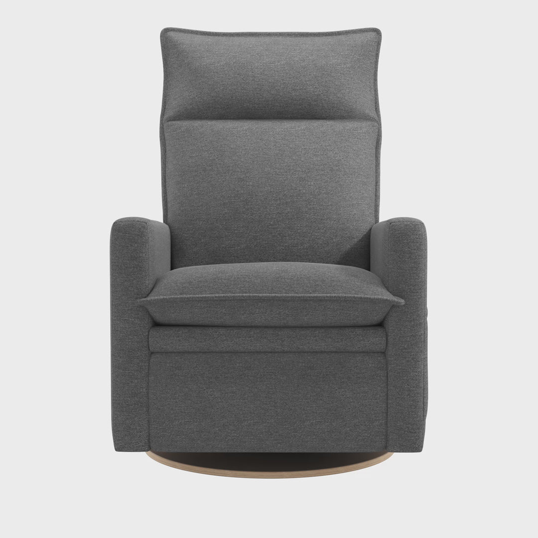 Jaymar BB - ARYA Upholstered Swivel Glider &amp; Recliner with Footrest - Nexus Charcoal