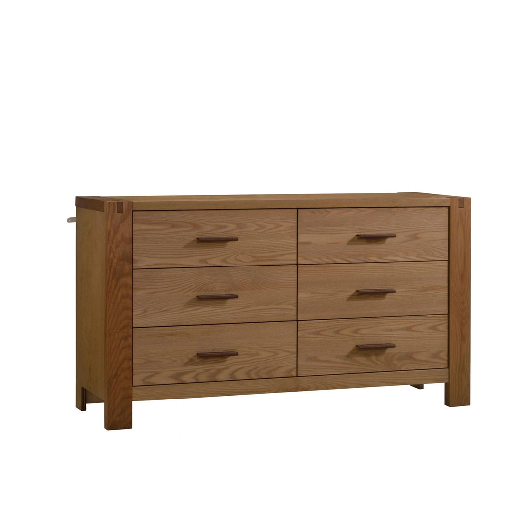 Toscano Double 57’’ Dresser (Dark Brown leather handles) - Wheat Natart Juvenile - Baby and Kids Dressers - 11036.10 Tiny Toes in Dreamland