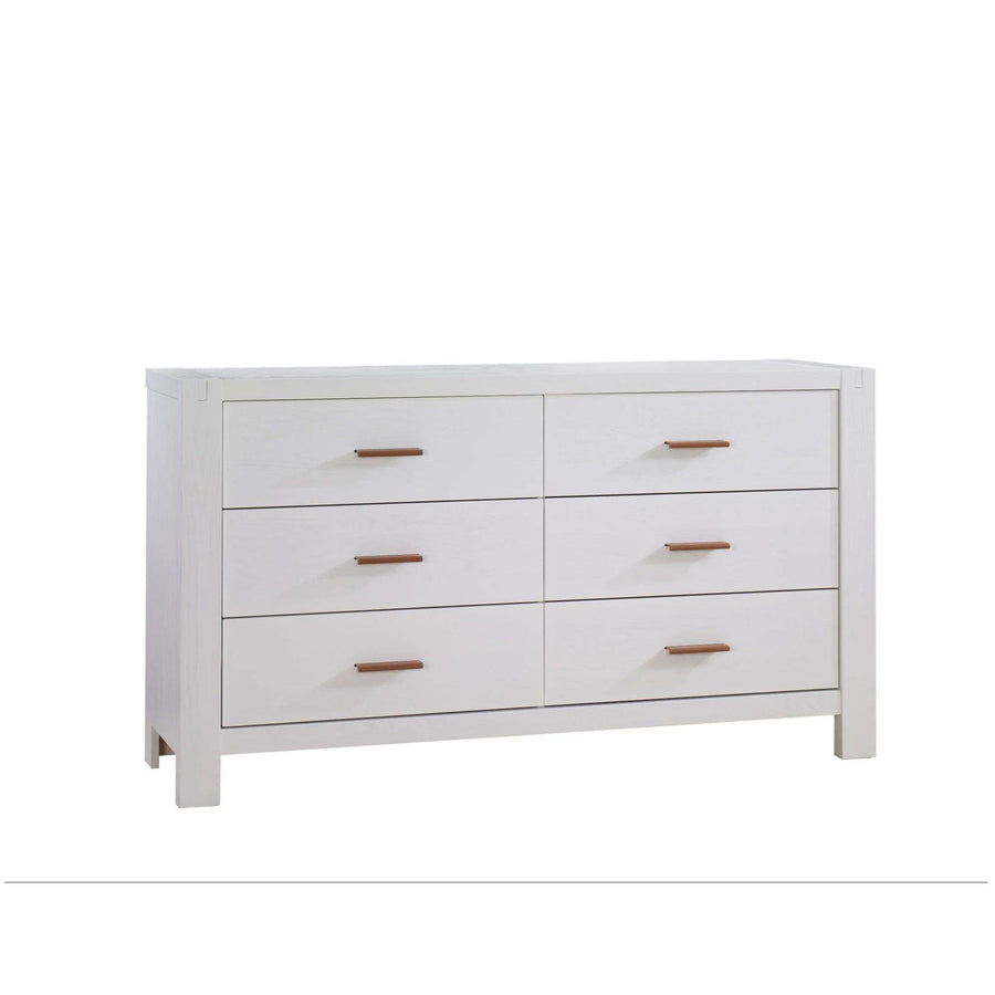 Toscano Double 57’’ Dresser (Dark Brown leather handles) - White Natart Juvenile - Baby and Kids Dressers - 11036.70 Tiny Toes in Dreamland