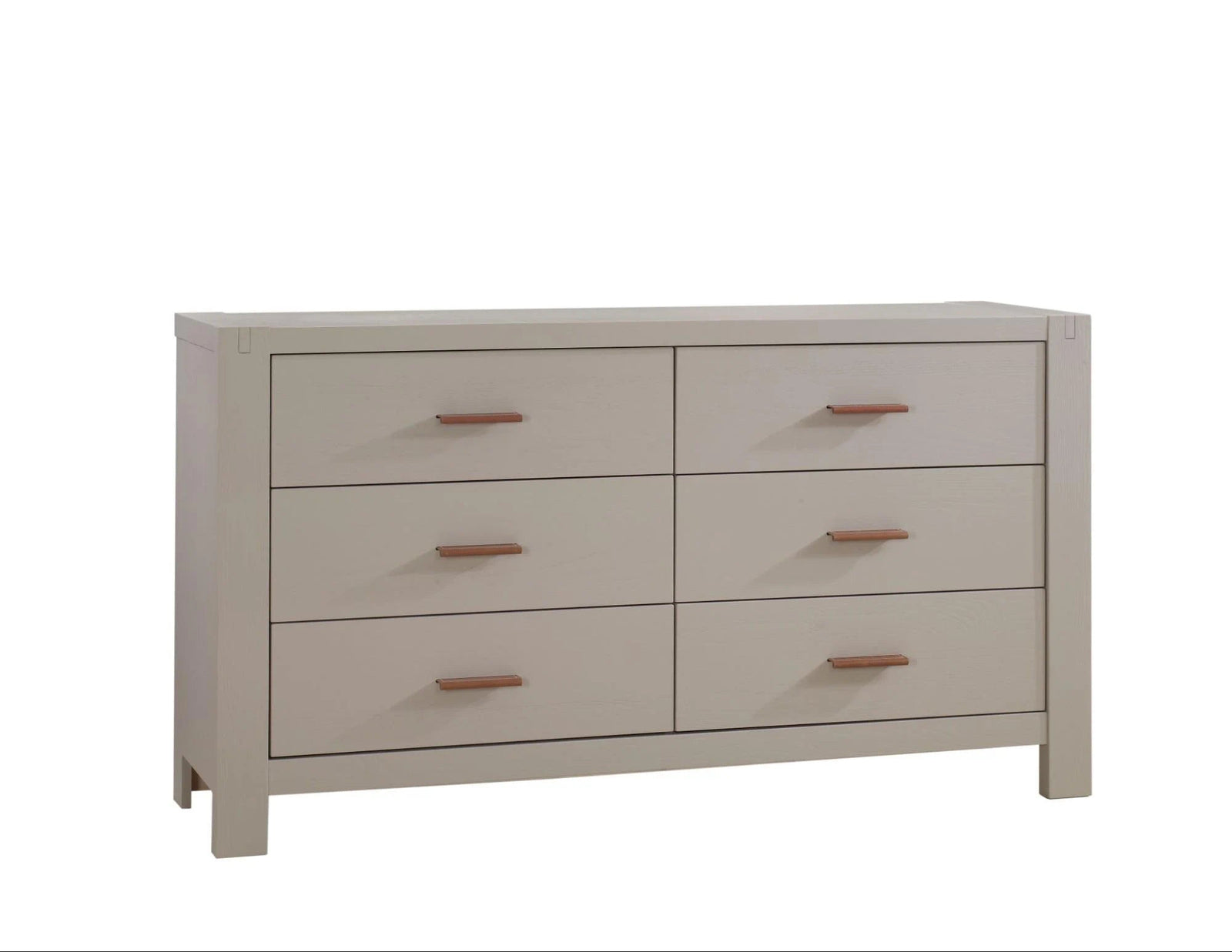 Toscano King 66’’ Dresser (Dark Brown leather handles) - Dove Natart Juvenile - Baby and Kids Dressers - 11046.34 Tiny Toes in Dreamland