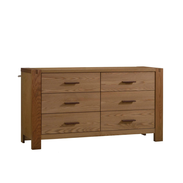 Toscano King 66’’ Dresser (Dark Brown leather handles) - Wheat Natart Juvenile - Baby and Kids Dressers - 11046.10 Tiny Toes in Dreamland