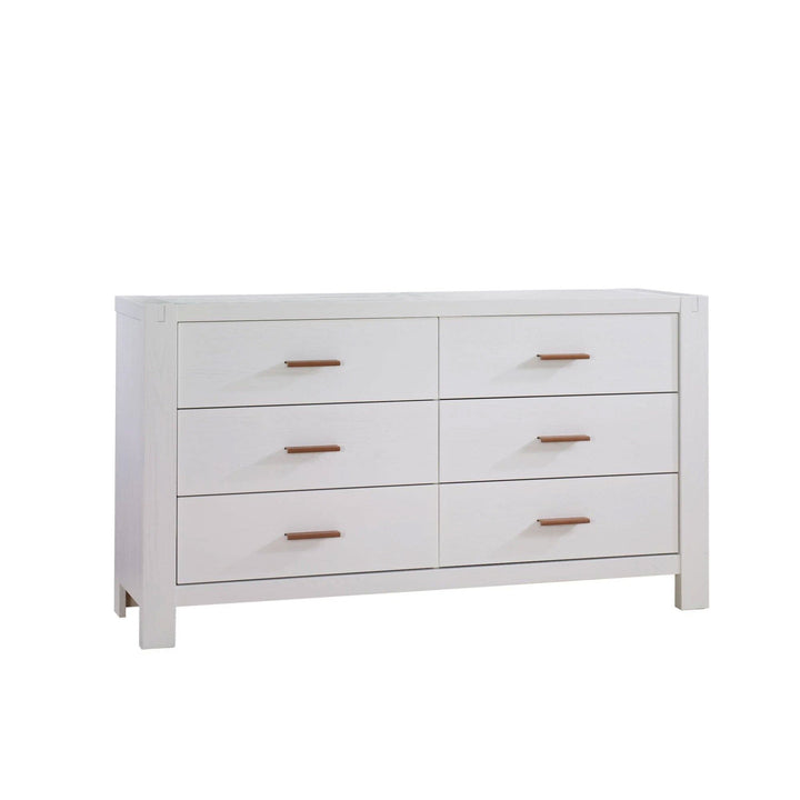 Toscano King 66’’ Dresser (Dark Brown leather handles) - White Natart Juvenile - Baby and Kids Dressers - 11046.70 Tiny Toes in Dreamland