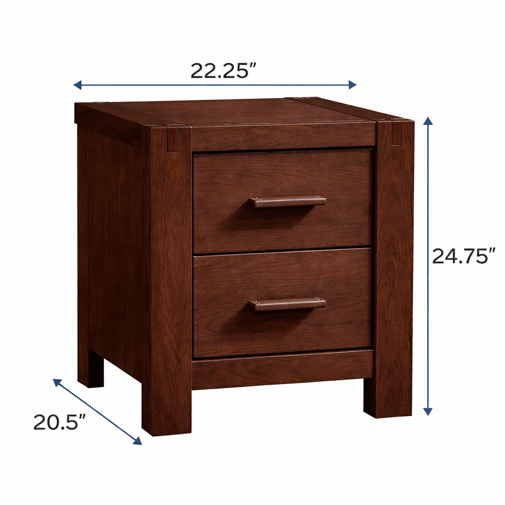 Toscano Nightstand (Brown Leather custom made handles) - Walnut Natart Juvenile - Baby and Kids Dressers - 11070.38 Tiny Toes in Dreamland