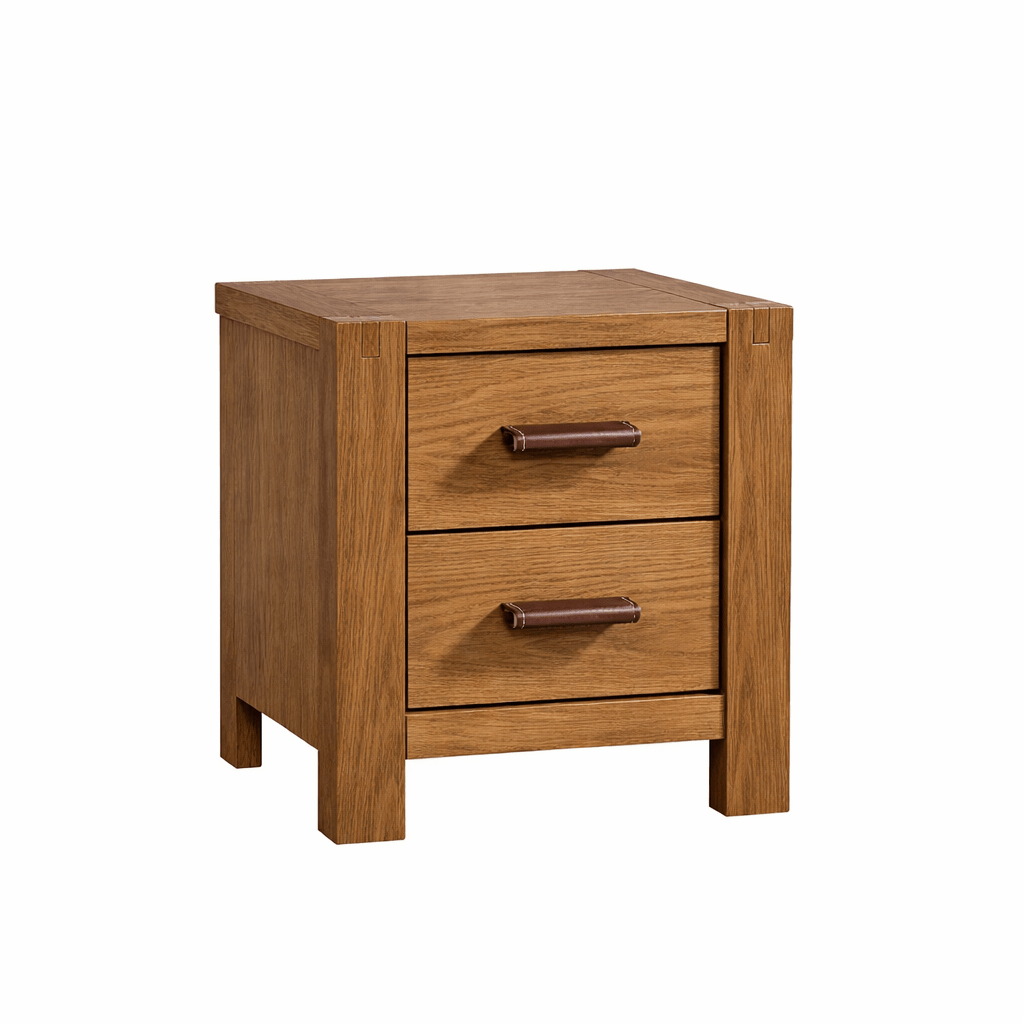 Toscano Nightstand (Brown Leather custom made handles) - Wheat Natart Juvenile - Baby and Kids Dressers - 11070.10 Tiny Toes in Dreamland