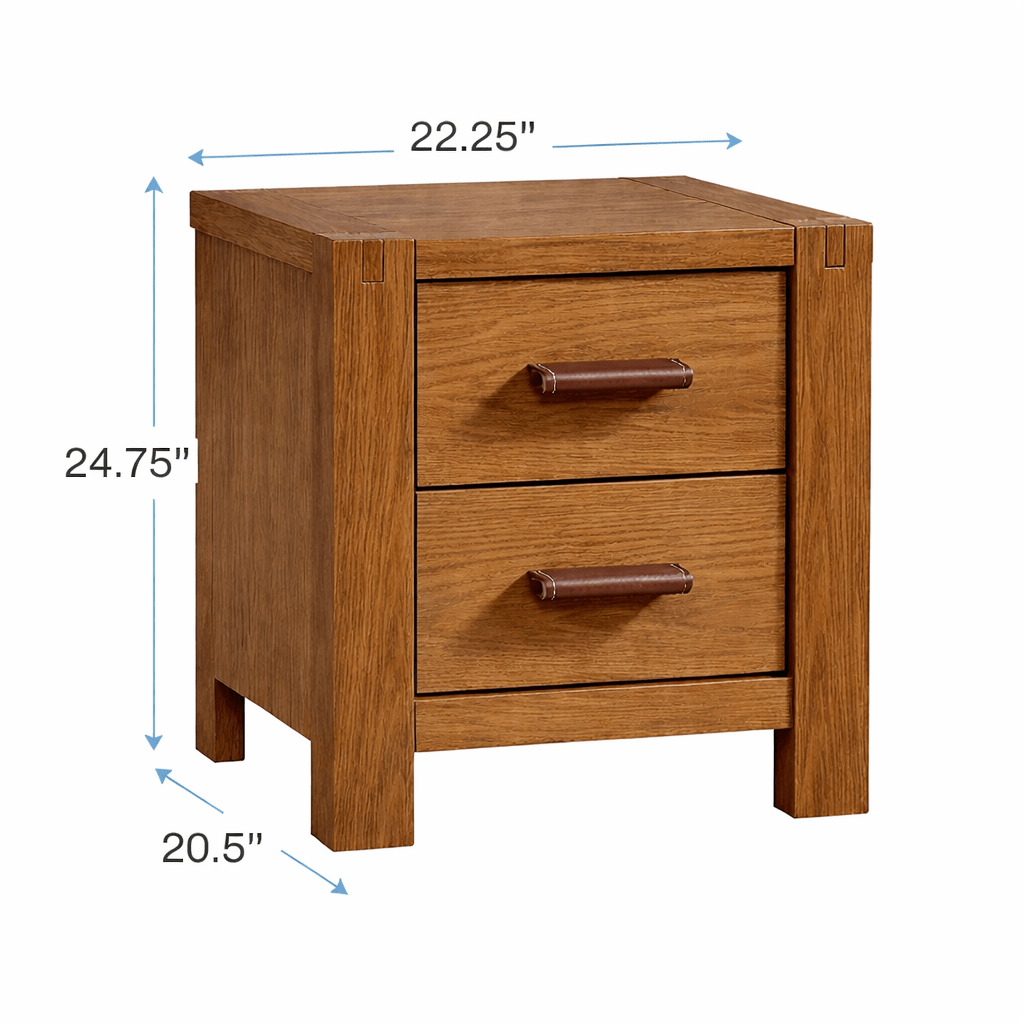 Toscano Nightstand (Brown Leather custom made handles) - Wheat Natart Juvenile - Baby and Kids Dressers - 11070.10 Tiny Toes in Dreamland