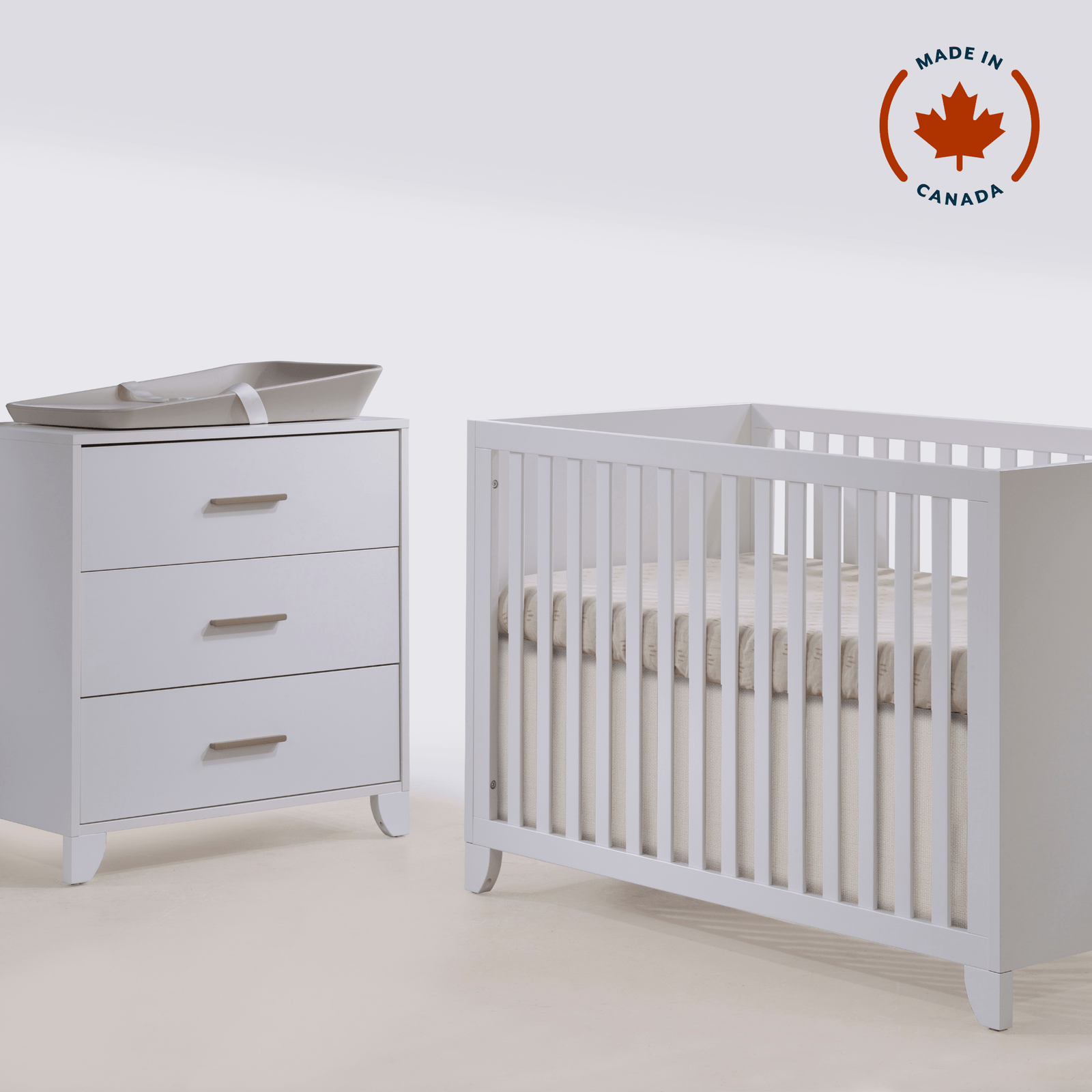 Tulip - Aiko Crib and 3 Drawer dresser - White (sold as set) Tulip - Nursery Furniture Sets - TU7001 - TU7033 - SET Tiny Toes in Dreamland