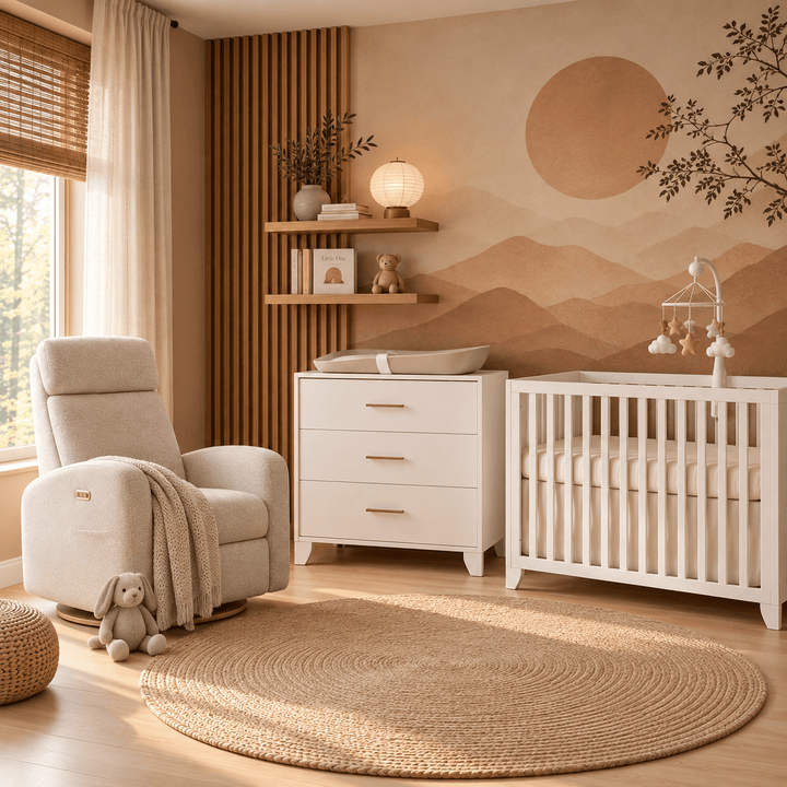 Tulip - Aiko Crib and 3 Drawer dresser - White (sold as set) Tulip - Nursery Furniture Sets - TU7001-TU7033-SET Tiny Toes in Dreamland