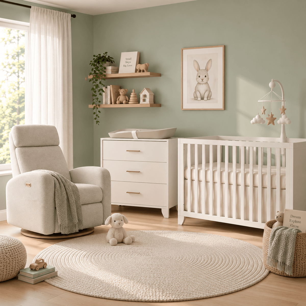 Tulip - Aiko Crib and 3 Drawer dresser - White (sold as set) Tulip - Nursery Furniture Sets - TU7001-TU7033-SET Tiny Toes in Dreamland