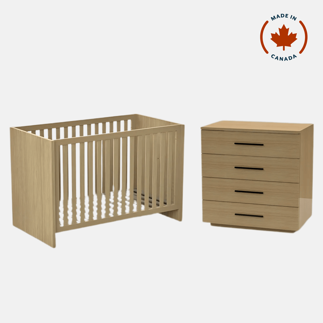 Tulip - Contempo Island Crib and 4 Drawer dresser - Scandinavian Oak (sold as a set only) Tulip - Nursery Furniture Sets - TU5501 - TU5532 - 41 - SET Tiny Toes in Dreamland