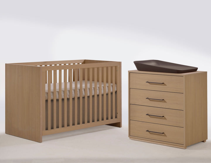 Tulip - Contempo Island Crib and 4 Drawer dresser - Scandinavian Oak (sold as a set only) Tulip - Nursery Furniture Sets - TU5501 - TU5532 - 41 - SET Tiny Toes in Dreamland