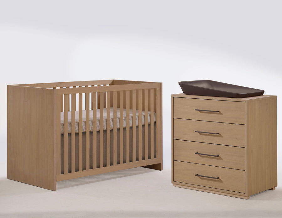 Tulip - Contempo Island Crib and 4 Drawer dresser - Scandinavian Oak (sold as a set only) Tulip - Nursery Furniture Sets - TU5501 - TU5532 - 41 - SET Tiny Toes in Dreamland