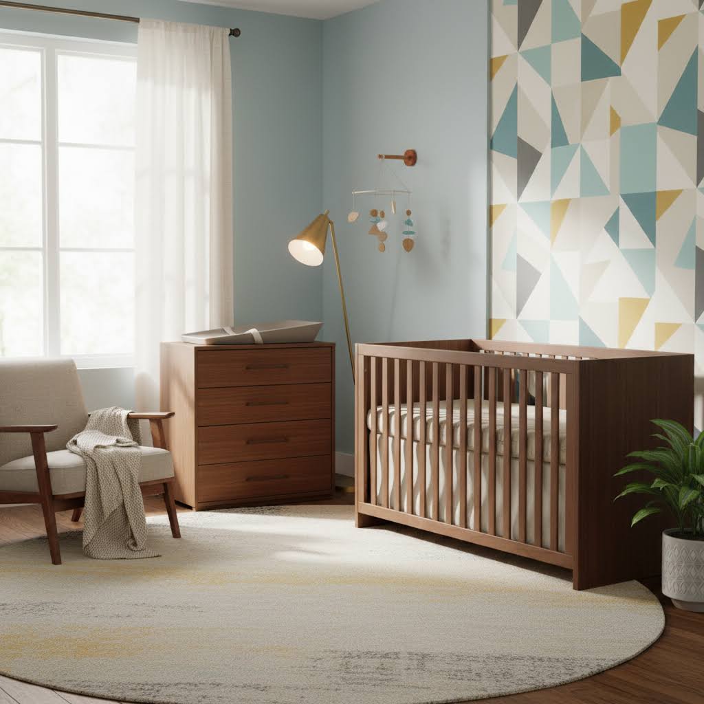 Tulip - Contempo Island Crib and 4 Drawer dresser - Walnut (sold as a set only) Tulip - Nursery Furniture Sets - TU5501 - 67TU55.32 - SET Tiny Toes in Dreamland