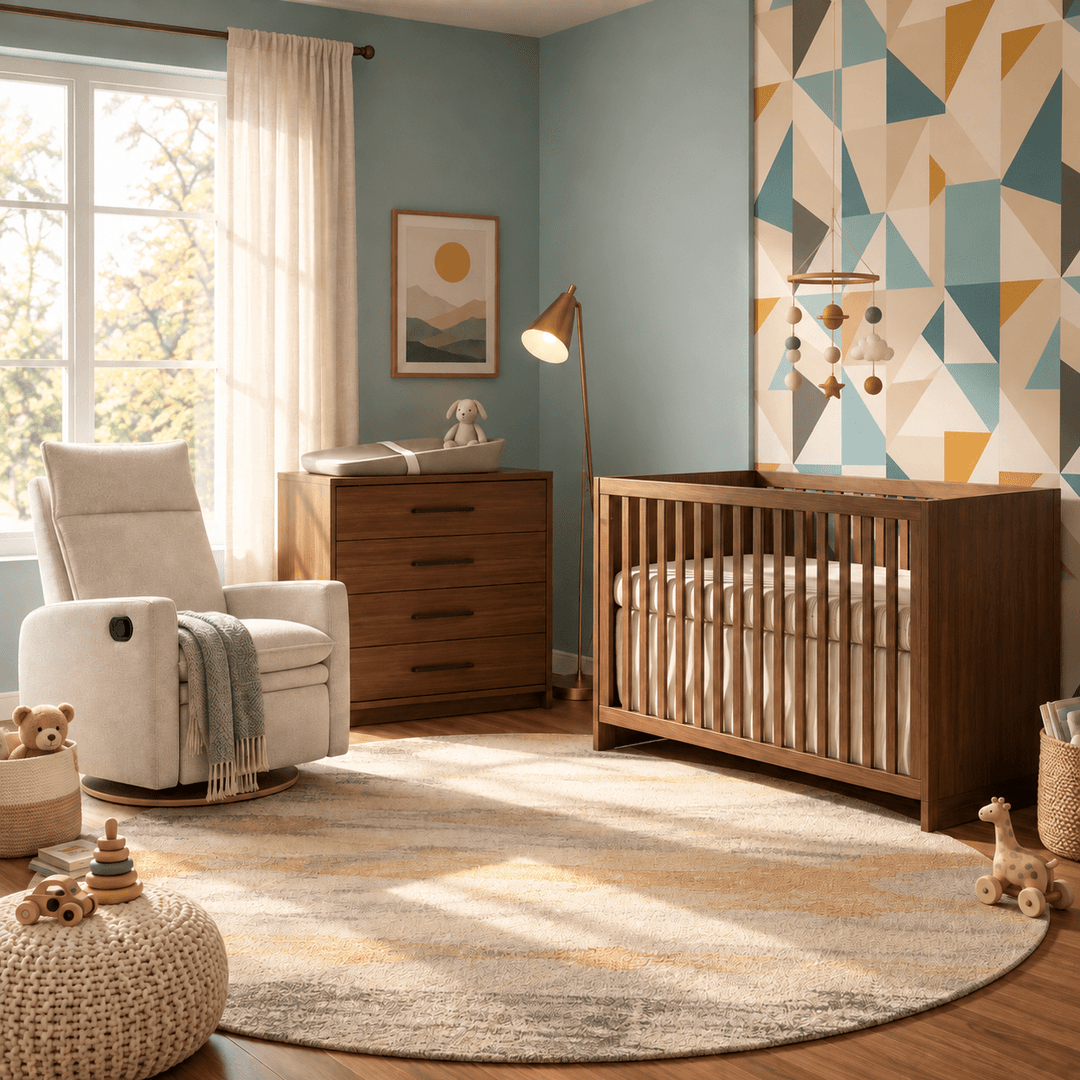 Tulip - Contempo Island Crib and 4 Drawer dresser - Walnut (sold as a set only) Tulip - Nursery Furniture Sets - TU5501-67TU55.32-SET Tiny Toes in Dreamland