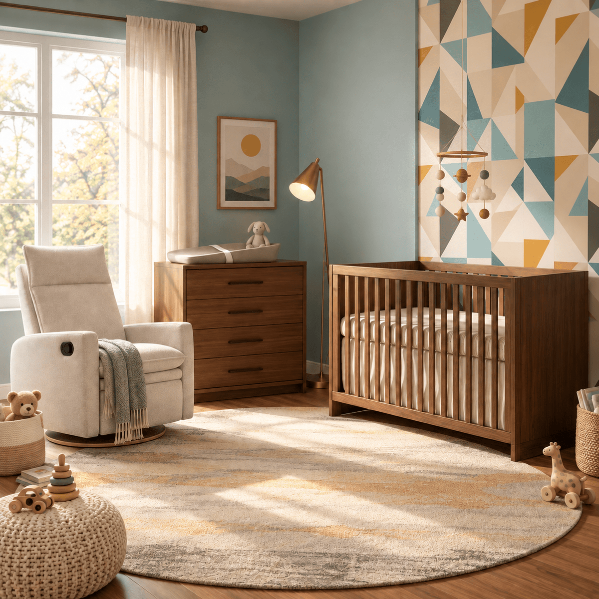 Tulip - Contempo Island Crib and 4 Drawer dresser - Walnut (sold as a set only) Tulip - Nursery Furniture Sets - TU5501-67TU55.32-SET Tiny Toes in Dreamland
