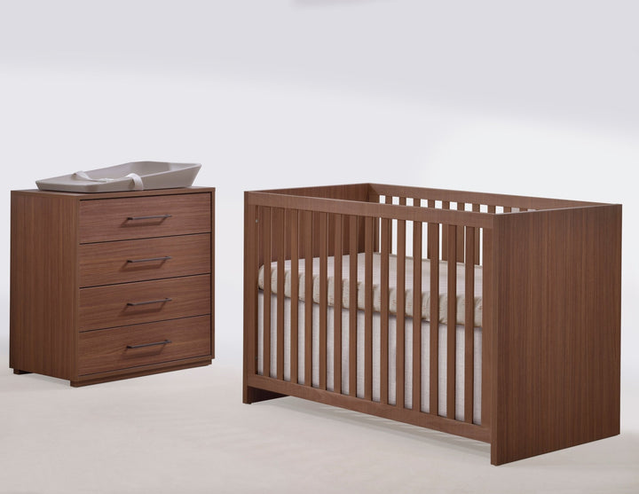 Tulip - Contempo Island Crib and 4 Drawer dresser - Walnut (sold as a set only) Tulip - Nursery Furniture Sets - TU5501 - TU5532 - 67 - SET Tiny Toes in Dreamland