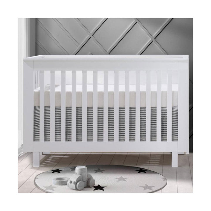 Urban Convertible Crib and 3 Drawer Dresser XL (sold as a set only) - All White Tulip - Nursery Furniture Sets - TU1506 - TU1534 - 21 - SET Tiny Toes in Dreamland