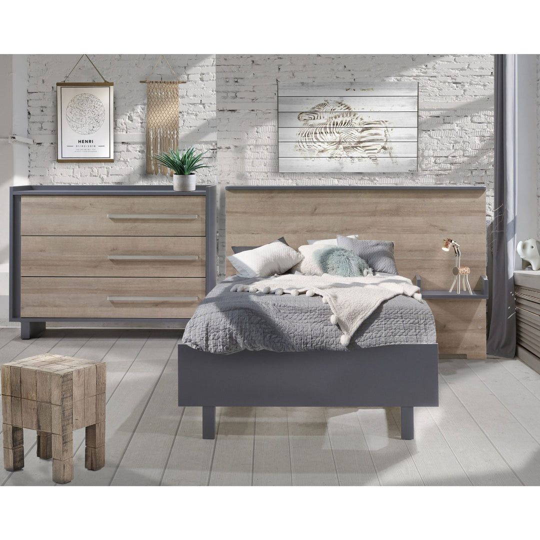 Urban Convertible Crib and 3 Drawer Dresser XL (sold as a set only) - Charcoal/Natural Tulip - Nursery Furniture Sets - TU1506 - TU1534 - 15 - SET Tiny Toes in Dreamland