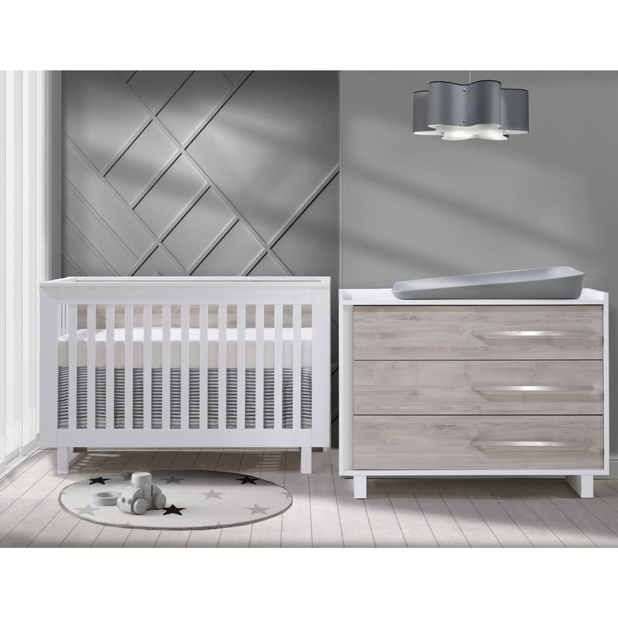 Urban Convertible Crib and 3 Drawer Dresser XL (sold as a set only) - White/Sand - Nursery Furniture Sets - Tiny Toes in Dreamland - TU1506 - TU1534 - 20 - SET