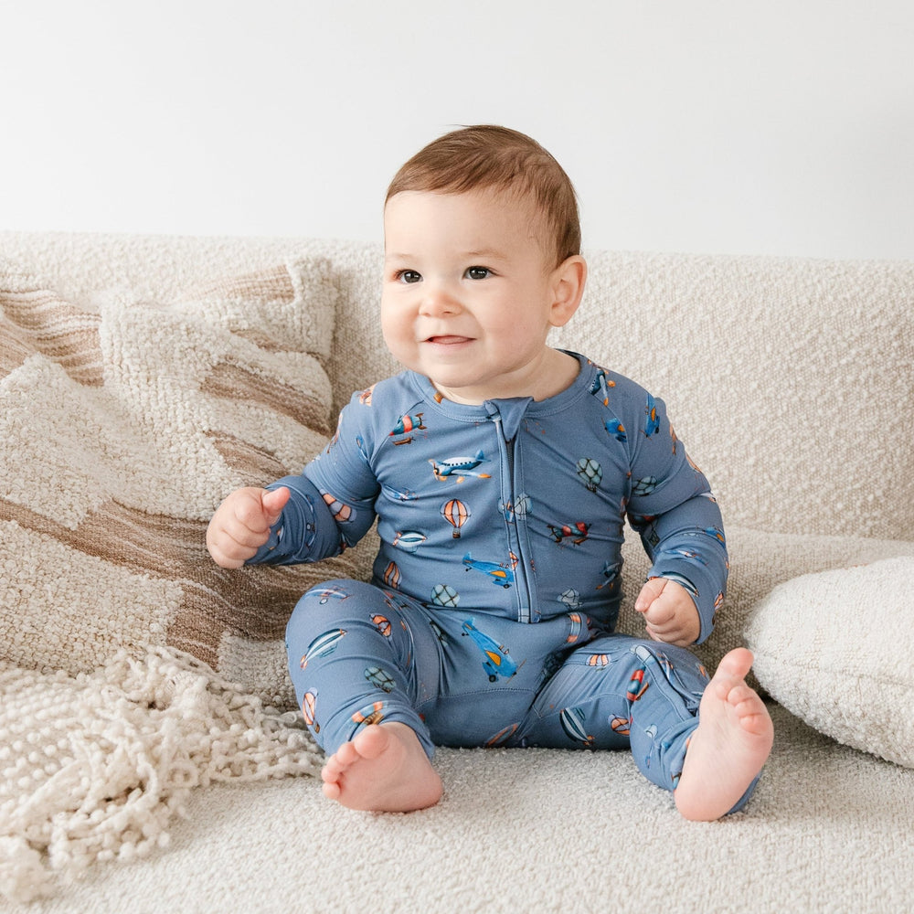 Vintage Voyager Bamboo Zippered Romper Lulush The Label Kids Clothing - Baby & Toddler Sleepwear - sku-50051968434473 Tiny Toes in Dreamland