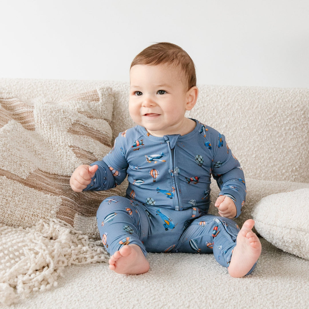 Vintage Voyager Bamboo Zippered Romper Lulush The Label Kids Clothing - Baby & Toddler Sleepwear - sku-50051968434473 Tiny Toes in Dreamland