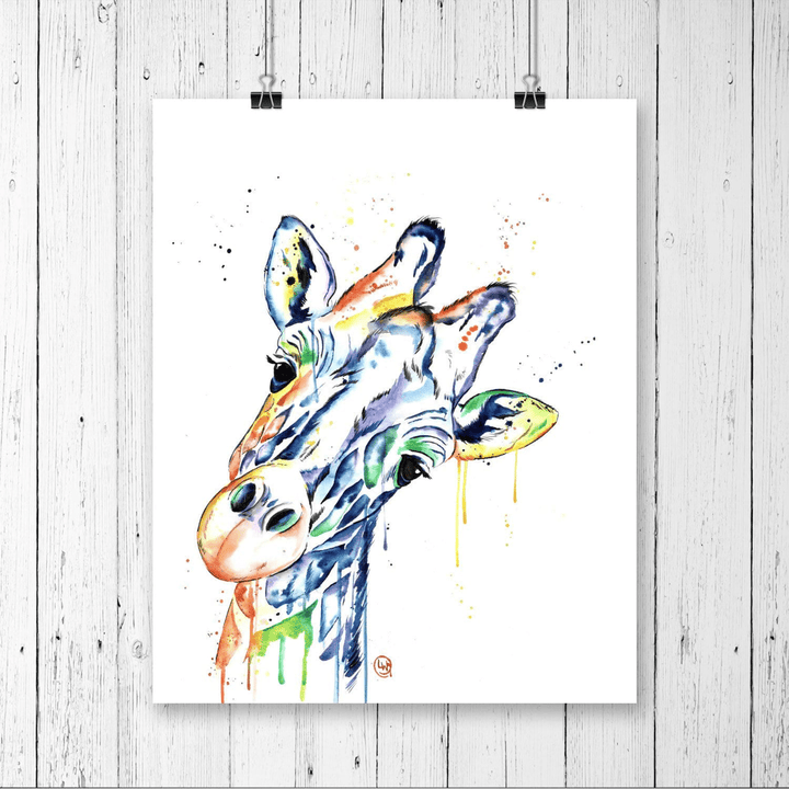 Whitehouse Art - Giraffe Art Print, Safari Nursery Decor, Jungle Theme Whitehouse Art - Baby & Kids Paper Prints - J2 Tiny Toes in Dreamland