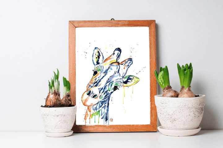 Whitehouse Art - Giraffe Art Print, Safari Nursery Decor, Jungle Theme Whitehouse Art - Baby & Kids Paper Prints - J2 Tiny Toes in Dreamland