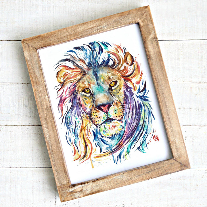 Whitehouse Art - Lion Print - "Courage Dear Heart" - Safari Themed Whitehouse Art - Baby & Kids Paper Prints - Tiny Toes in Dreamland