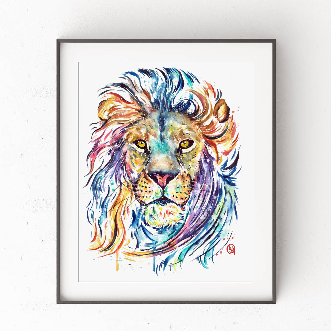 Whitehouse Art - Lion Print - "Courage Dear Heart" - Safari Themed - Baby & Kids Paper Prints - Tiny Toes in Dreamland - 