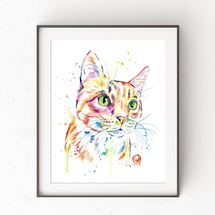 Whitehouse Art - Orange Tabby Art Print, Tabby Cat, Cat Lady, Cat Lover Whitehouse Art - Baby & Kids Paper Prints - P37 Tiny Toes in Dreamland