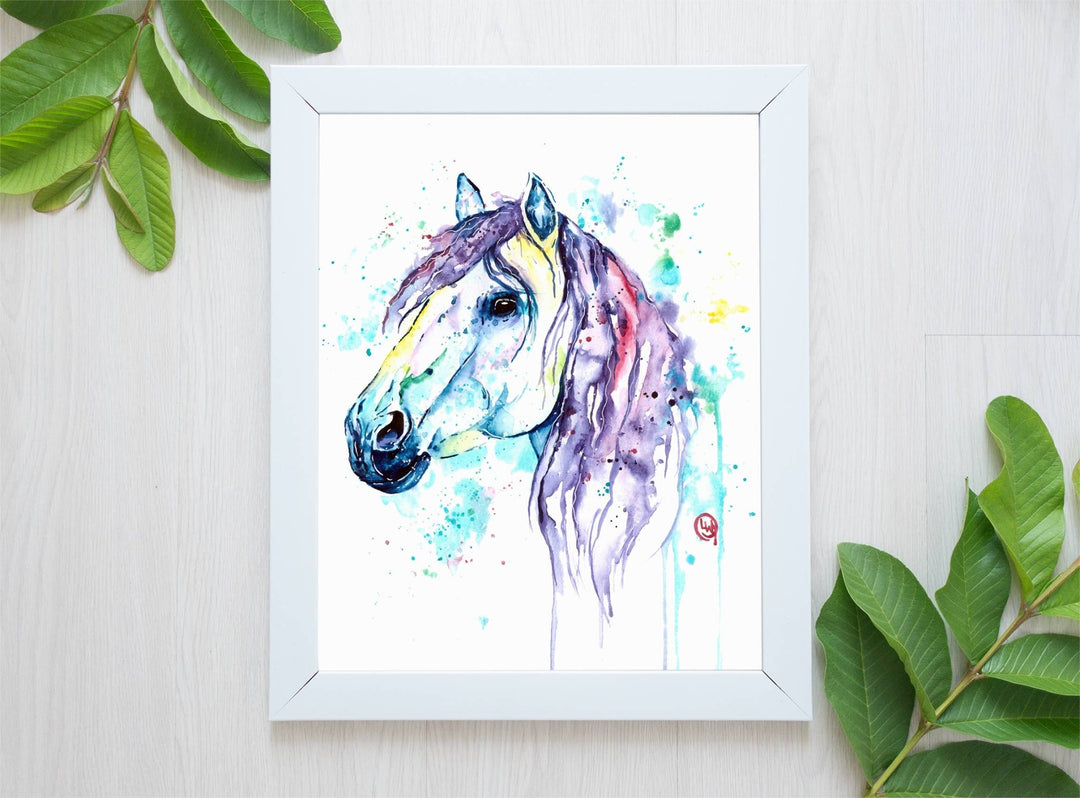 Whitehouse Art - Purple Horse Art Print, Girls Room, Gift for her, Baby room Whitehouse Art - Baby & Kids Paper Prints - F8 Tiny Toes in Dreamland